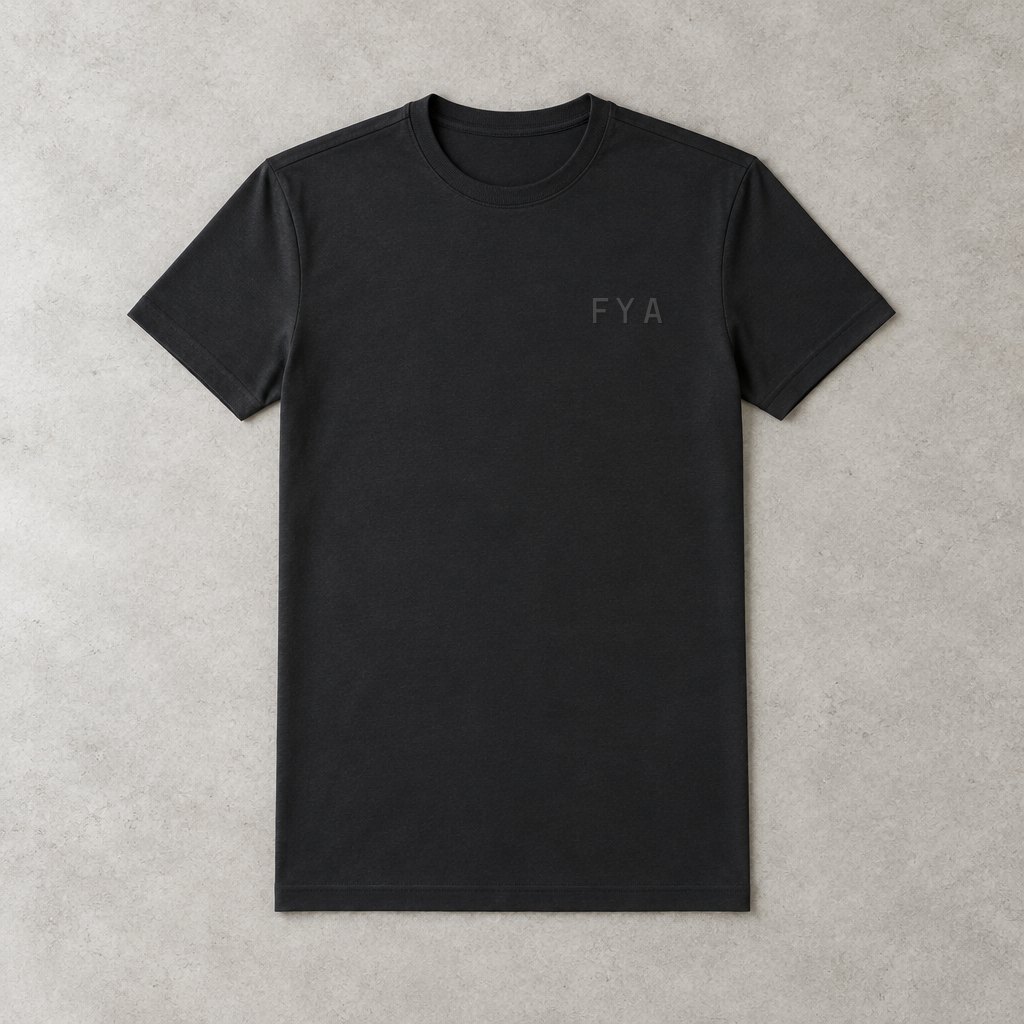 FYA t-shirt in zwart, slim fit, plat gelegd